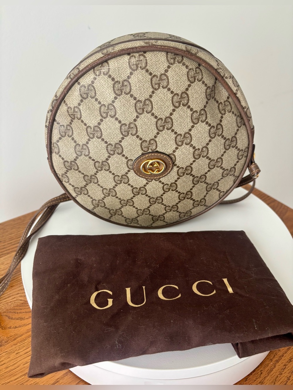 RARE Vintage GUCCI Canteen Crossbody Bag Monogram GG w/Dustbag